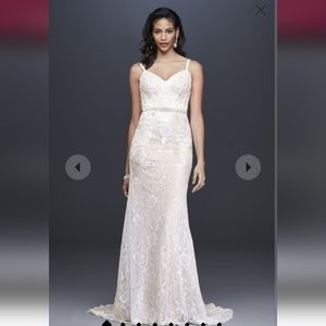 Galena Signature lace wedding dress with crystal belt